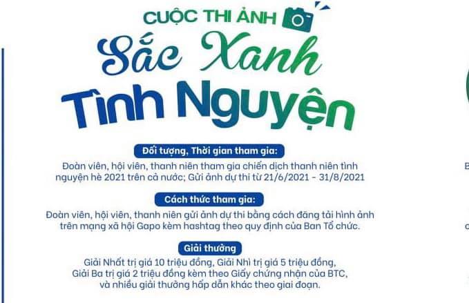 Trung ương Đoàn TNCS Hồ Chí Minh  phát động cuộc thi ảnh Sắc xanh tình nguyện