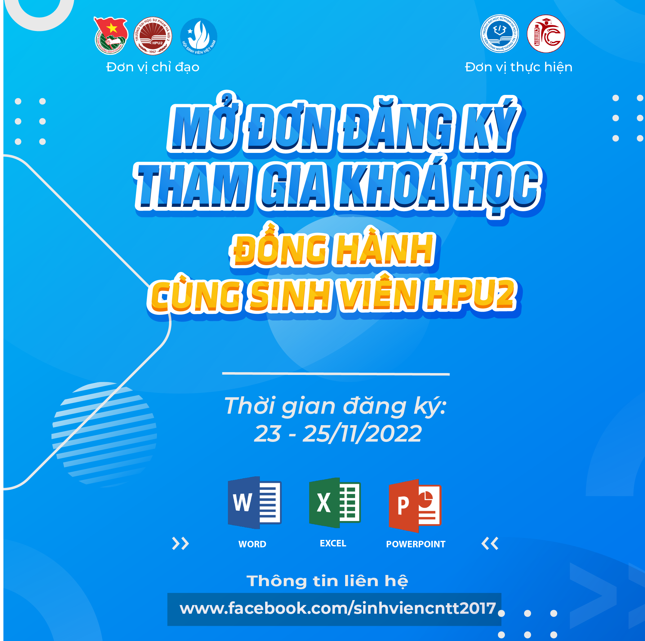 KHÓA HỌC ĐỒNG HÀNH CÙNG SINH VIÊN HPU2