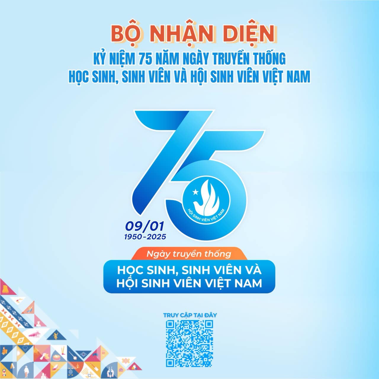 Chính thức ra mắt bộ nhận diện kỷ niệm 75 năm ngày truyền thống học sinh, sinh viên và hội sinh viên Việt Nam (09/01/1950 - 09/01/2025) 