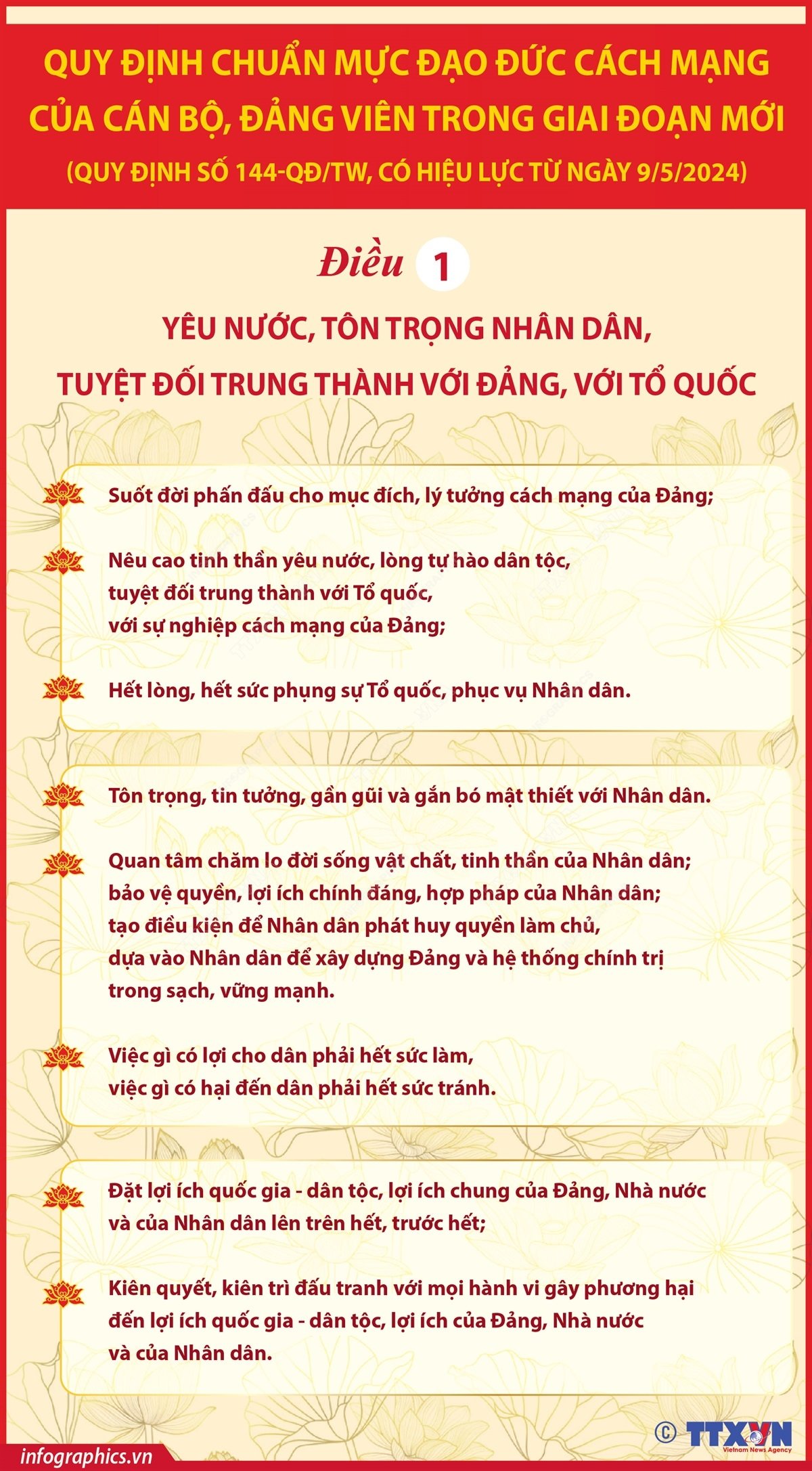 Quy định chuẩn mực đạo đức cách mạng của cán bộ, đảng viên giai đoạn mới