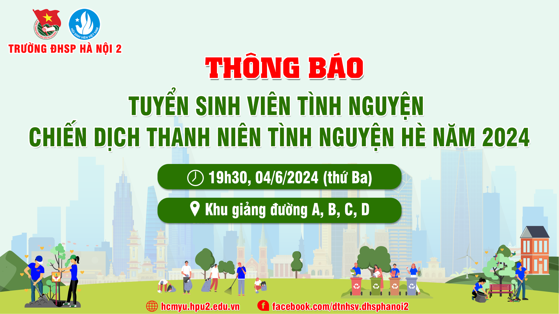 Tuyển sinh viên tình nguyện chiến dịch Thanh niên tình nguyện hè năm 2024